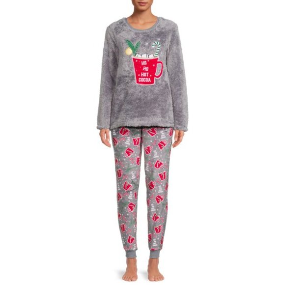 Women's Plush Cocoa 2-Piece Pajamas - Picture 1 of 10